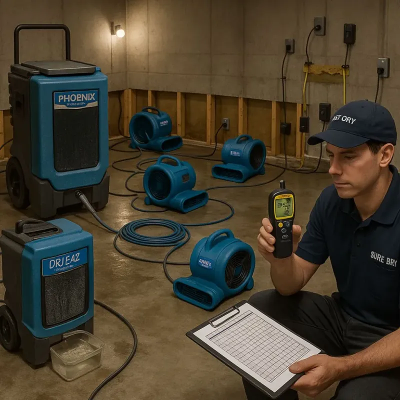 Structural Drying and Dehumidification process in Burbank, IL